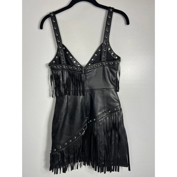 New Revolve NBD Byrd Mini Dress Black Fringe XXS - Picture 6 of 10
